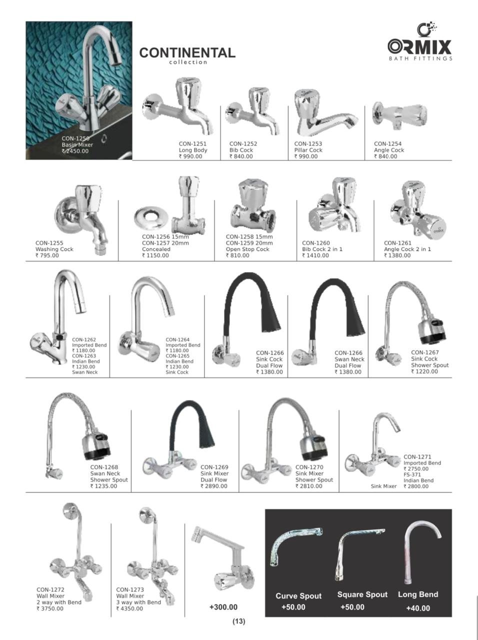 Ormix Manufacturing Washbasins kitchens & Bathrooms Taps