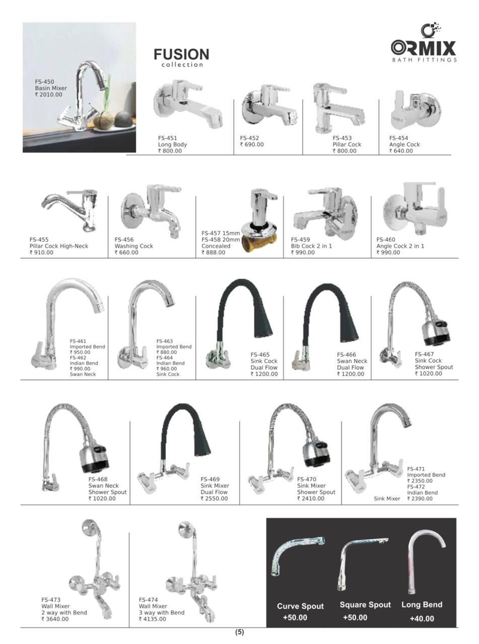 Ormix Manufacturing Washbasins kitchens & Bathrooms Taps