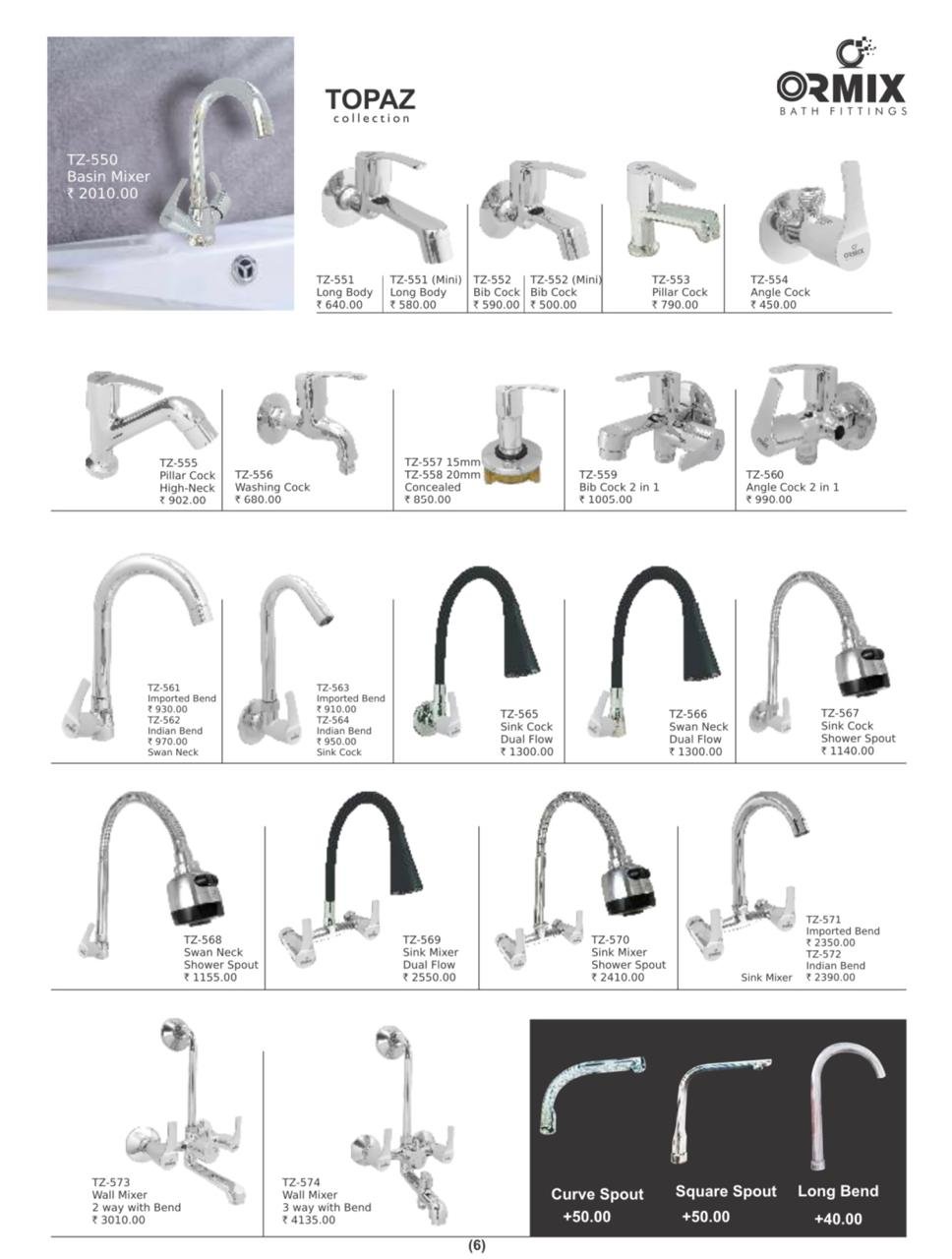 Ormix Manufacturing Washbasins kitchens & Bathrooms Taps
