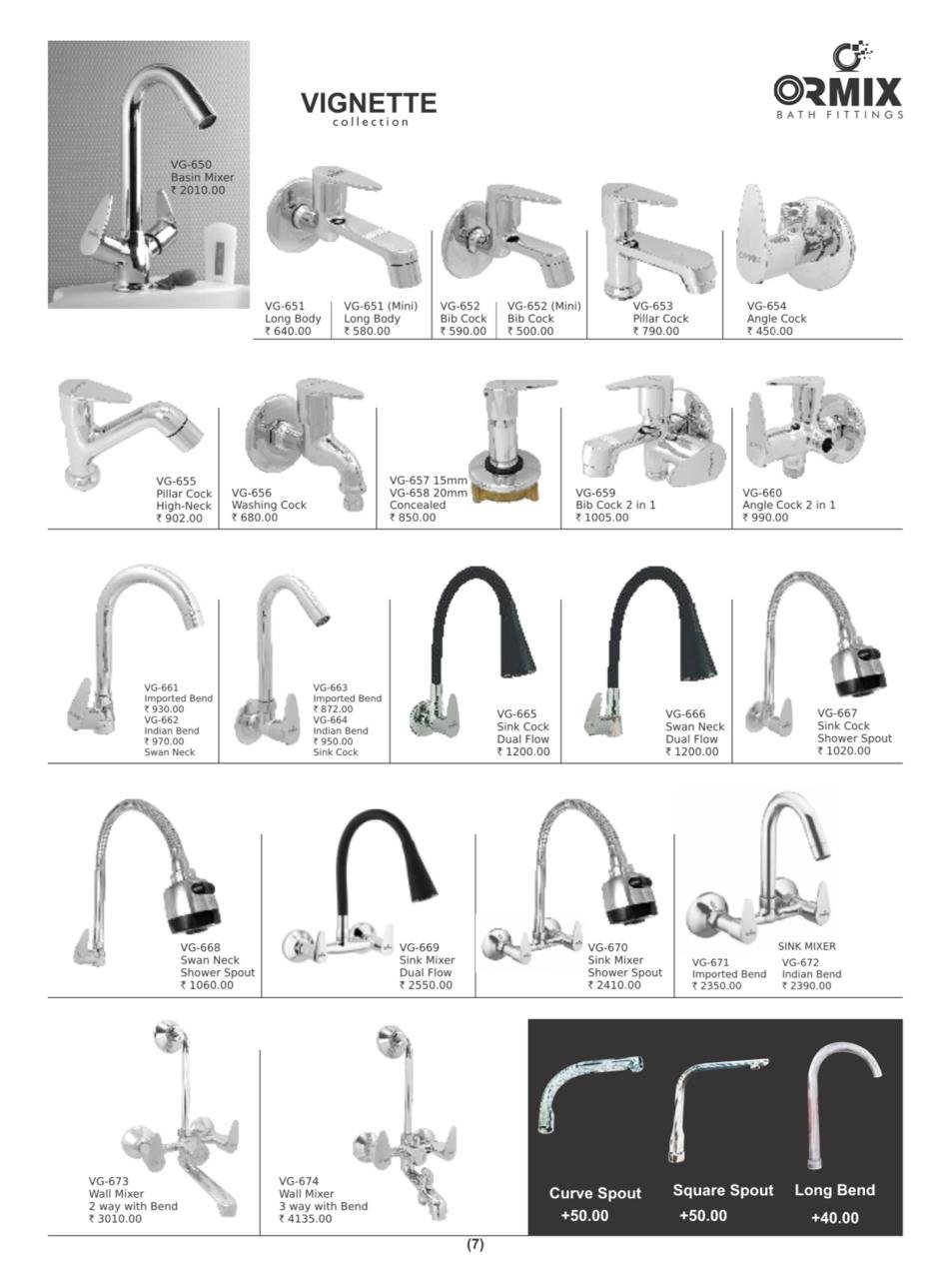Ormix Manufacturing Washbasins kitchens & Bathrooms Taps