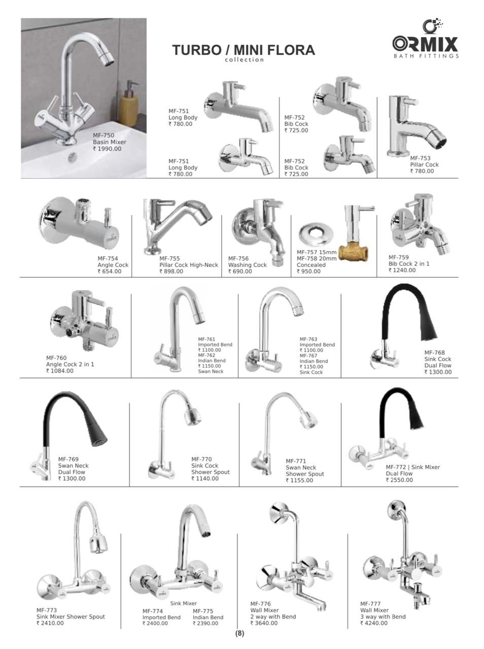 Ormix Manufacturing Washbasins kitchens & Bathrooms Taps