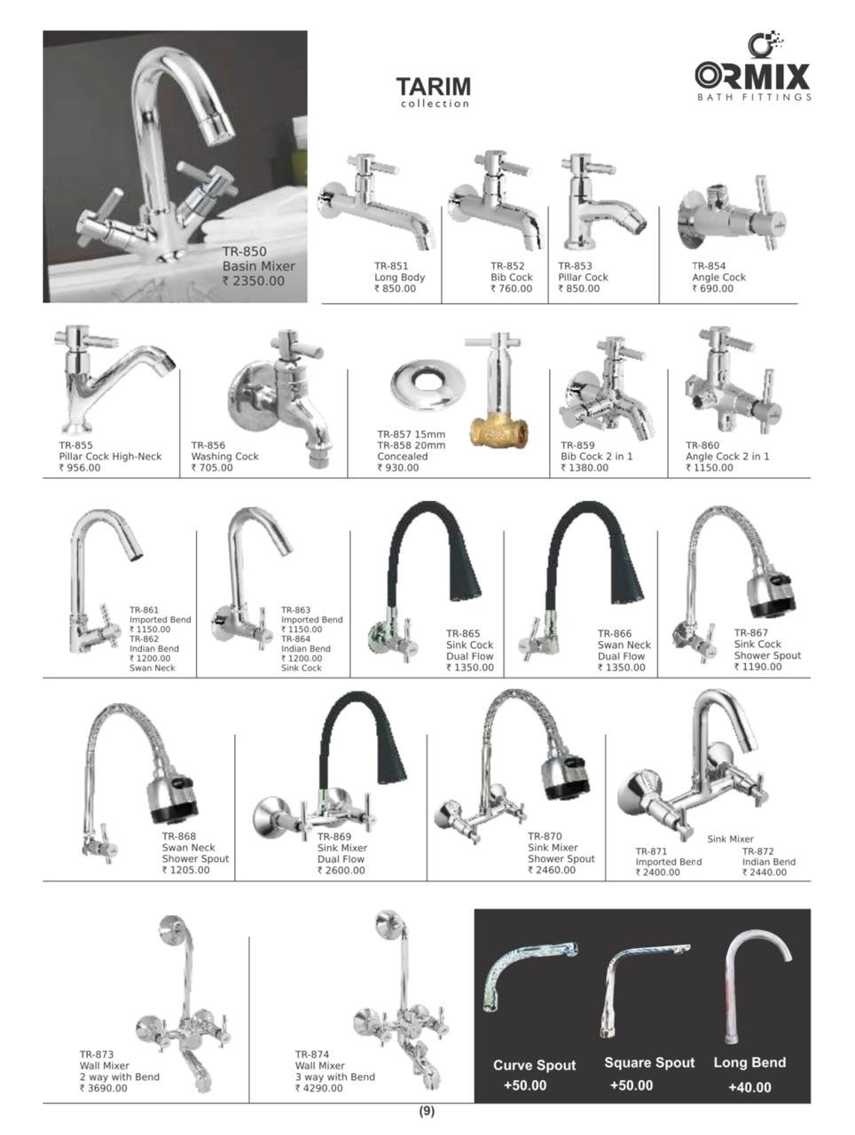 Ormix Manufacturing Washbasins kitchens & Bathrooms Taps